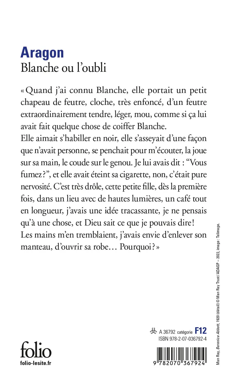 Blanche ou L'oubli - Louis Aragon